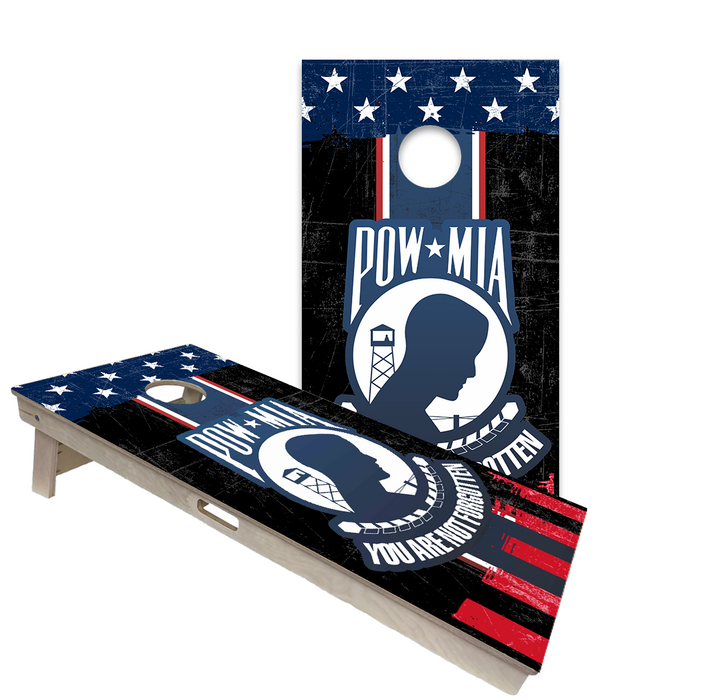 World Series of Cornhole Official 2' x 4' Professional Cornhole Board Runway 2402P - POW MIA Not Forgotten