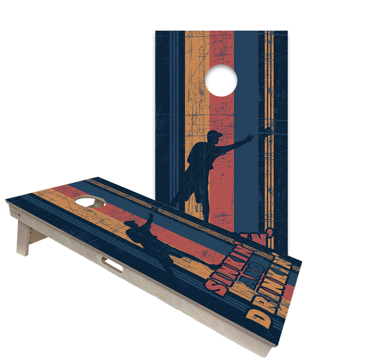 World Series of Cornhole Official 2' x 4' Professional Cornhole Board Runway 2402P - Sinkin and Drinkin