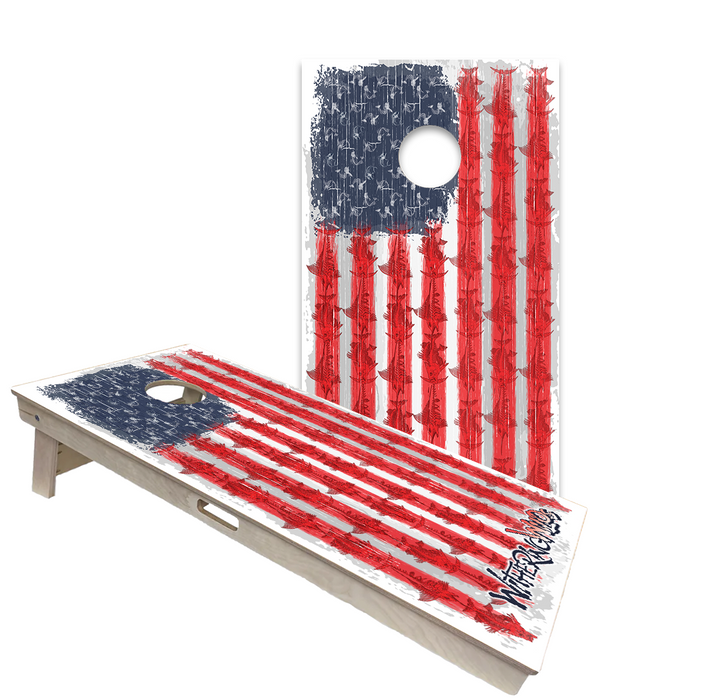 World Series of Cornhole Official 2' x 4' Professional Cornhole Board Runway 2402P - Withering Wilds American Flag