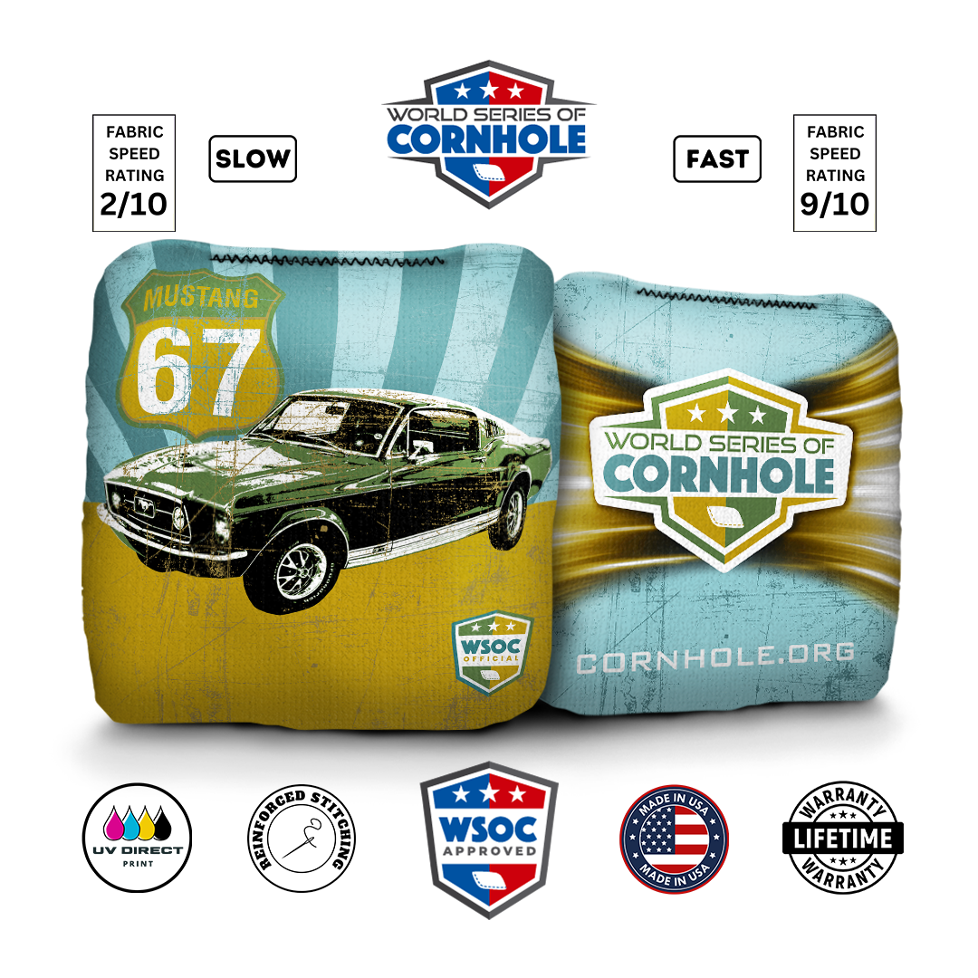 World Series of Cornhole 6-IN Professional Cornhole Bag Rapter - 67' Mustang Green