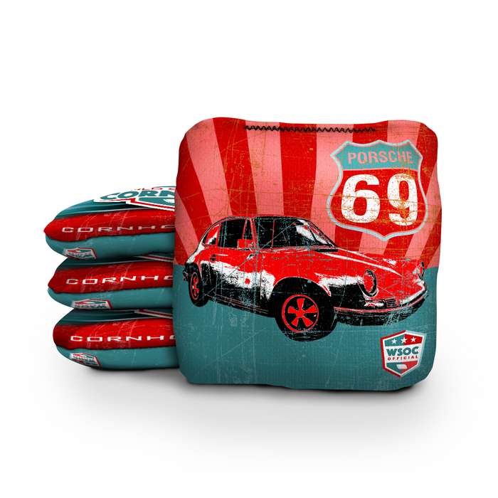 1969 Porsche Red - 6 Inch WSOC Official Pro Cornhole Bags