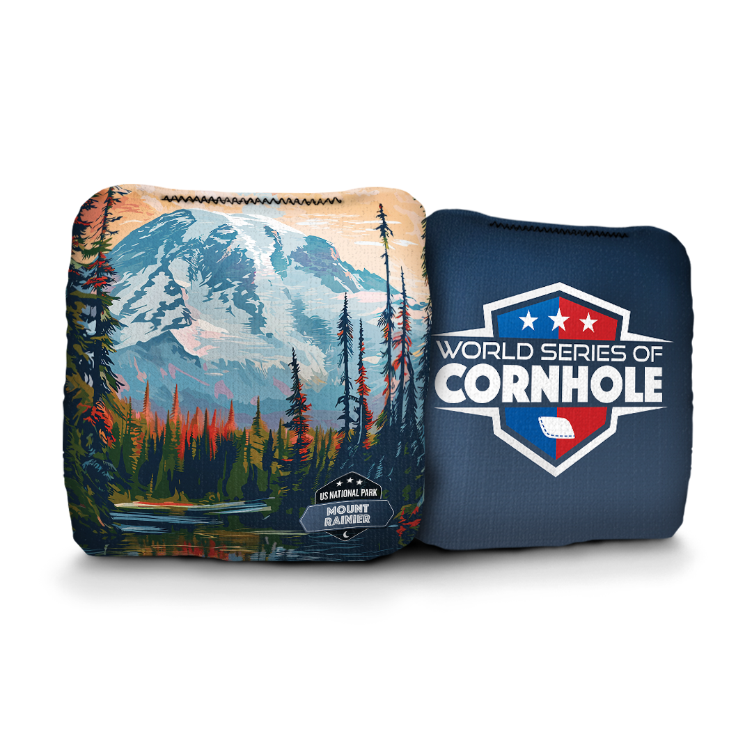 World Series of Cornhole 6-IN Professional Cornhole Bag Rapter - National Park - Mt. Rainier