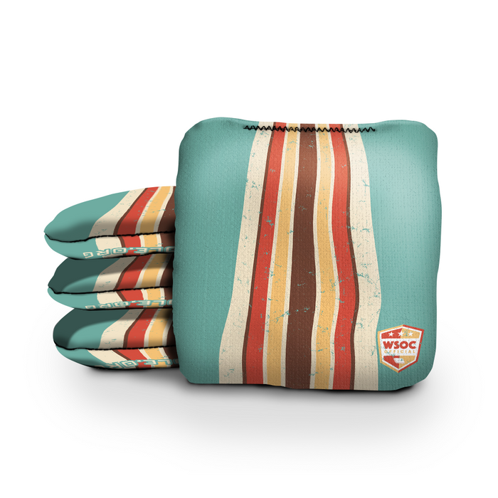 Retro Stripes Blue - 6 Inch WSOC Official Pro Cornhole Bags