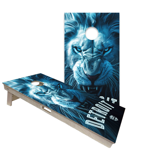 World Series of Cornhole Official 2' x 4' Professional Cornhole Board Runway 2402P - Detroit Lions