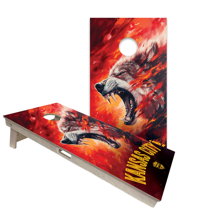 World Series of Cornhole Official 2' x 4' Professional Cornhole Board Runway 2402P - Kansas City Chiefs