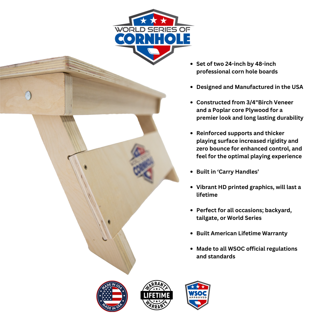 World Series of Cornhole Official 2' x 4' Professional Cornhole Board Runway 2402P - Ohio