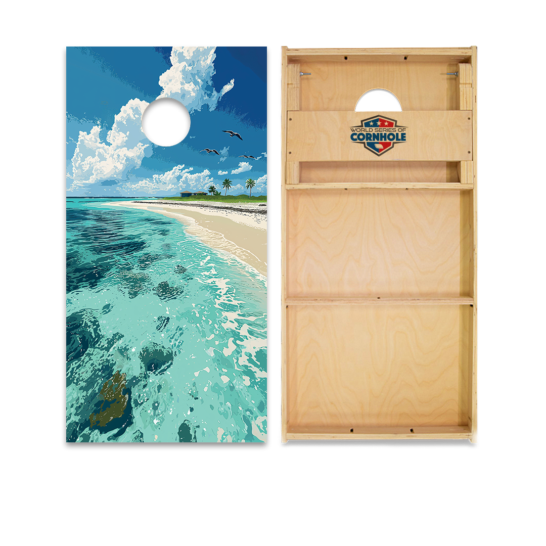 World Series of Cornhole Official 2' x 4' Professional Cornhole Board Runway 2402P - National Park - Dry Tortugas