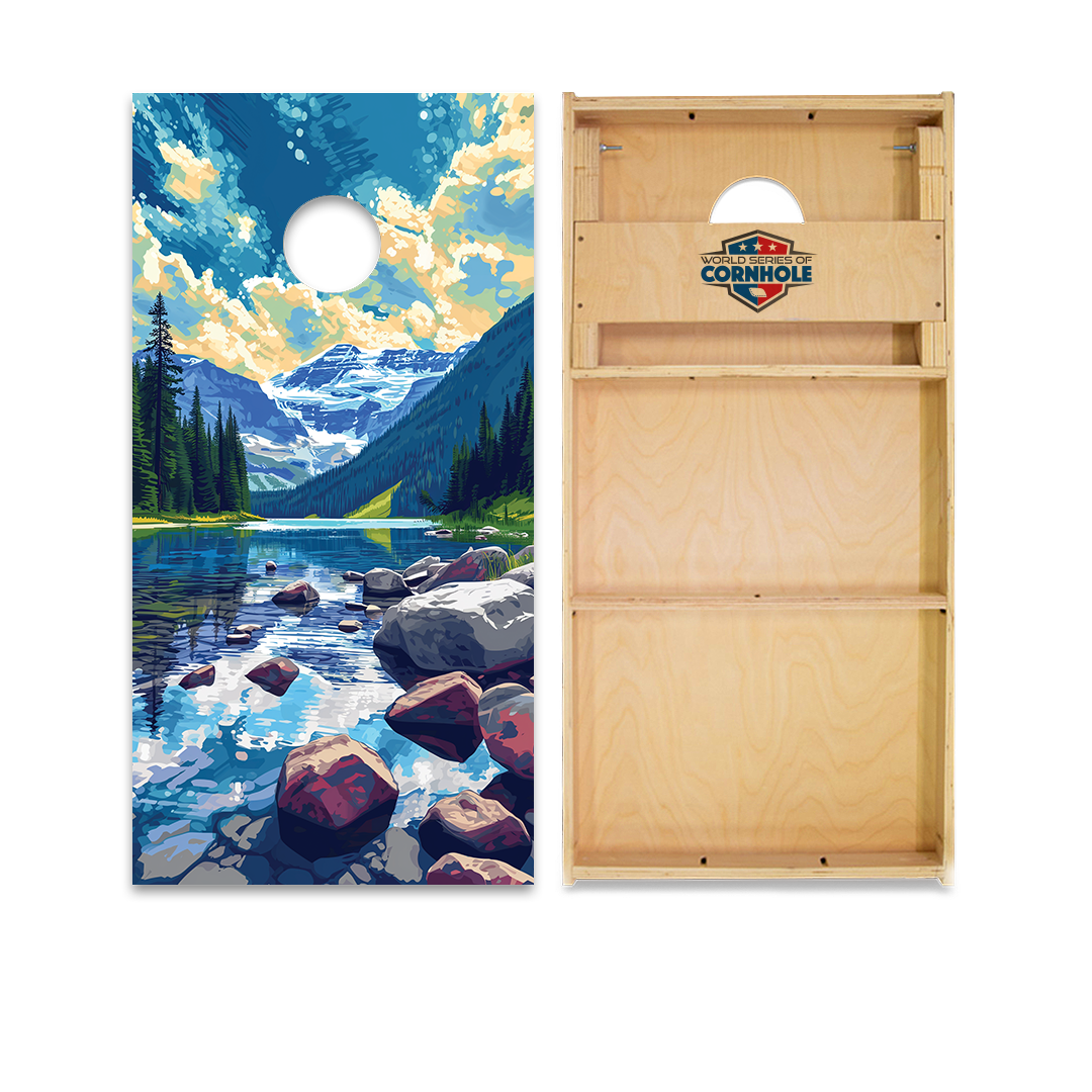 World Series of Cornhole Official 2' x 4' Professional Cornhole Board Runway 2402P - National Park - Glacier