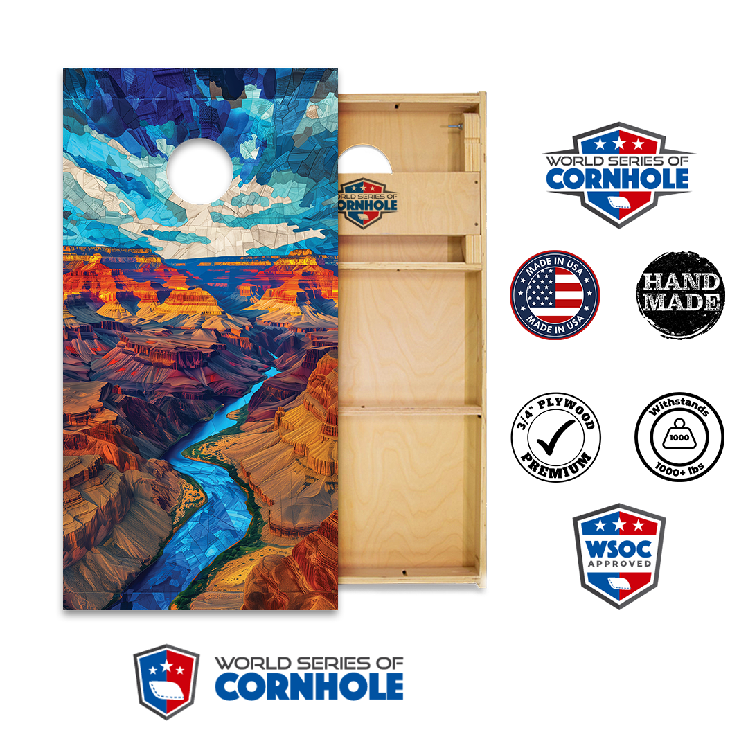 World Series of Cornhole Official 2' x 4' Professional Cornhole Board Runway 2402P - National Park - Grand Canyon