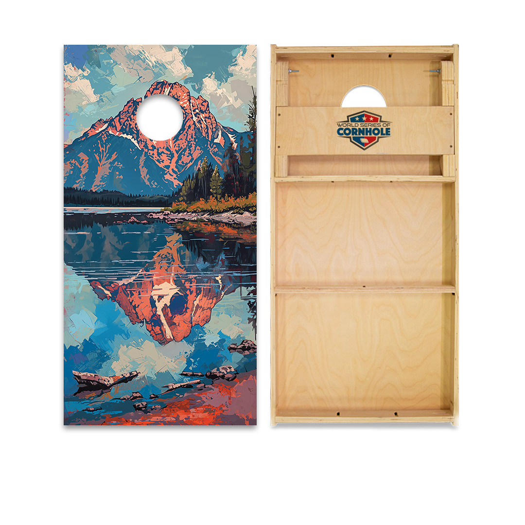 World Series of Cornhole Official 2' x 4' Professional Cornhole Board Runway 2402P - National Park - Grand Teton