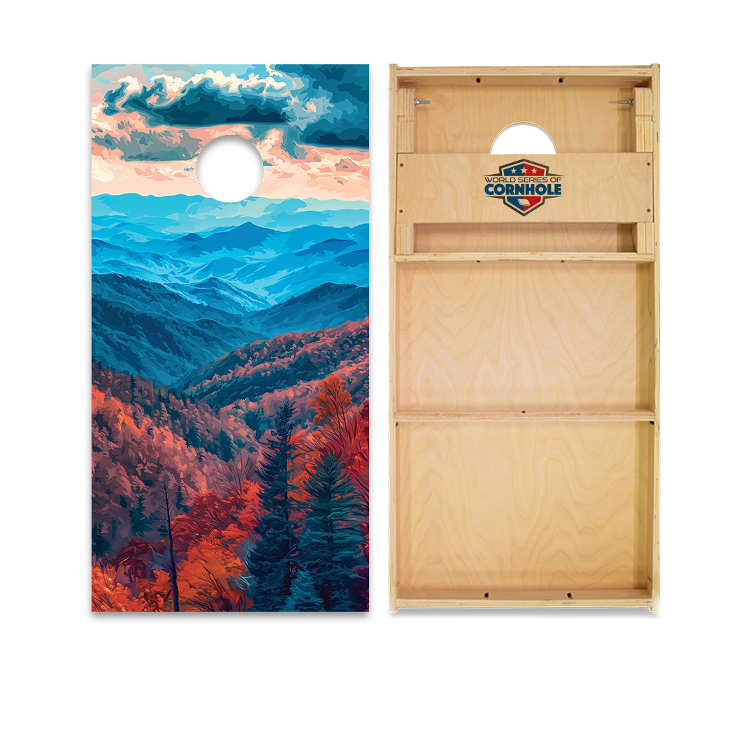 World Series of Cornhole Official 2' x 4' Professional Cornhole Board Runway 2402P - National Park -  The Great Smokey Mountains