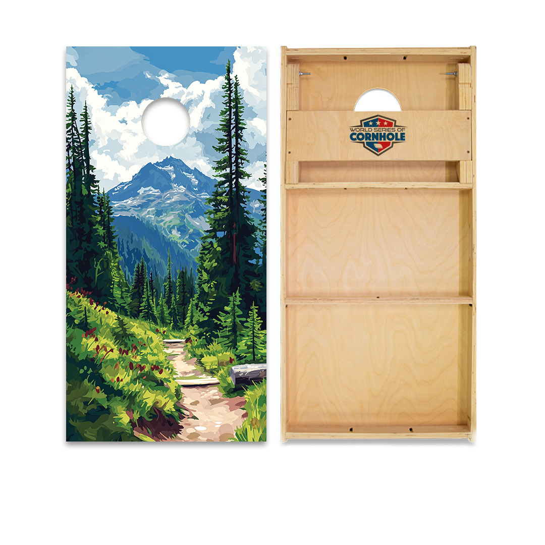 World Series of Cornhole Official 2' x 4' Professional Cornhole Board Runway 2402P - National Park - Mt. Rainier