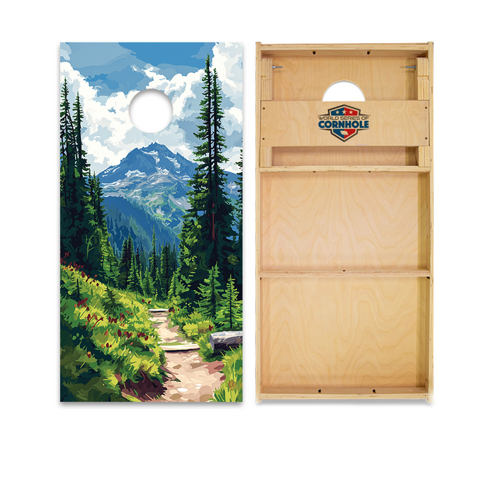 World Series of Cornhole Official 2' x 4' Professional Cornhole Board Runway 2402P - Mt. Rainier National Park