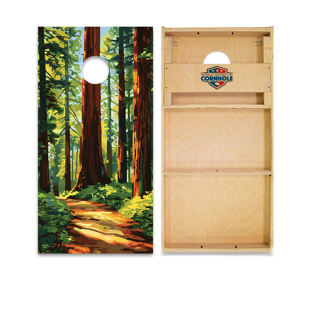 World Series of Cornhole Official 2' x 4' Professional Cornhole Board Runway 2402P - National Park - Redwoods