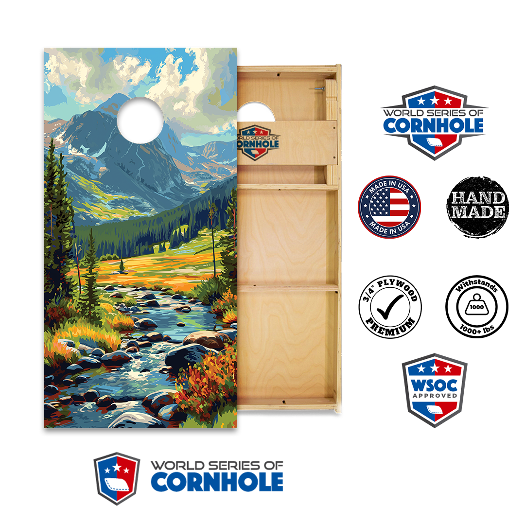World Series of Cornhole Official 2' x 4' Professional Cornhole Board Runway 2402P - National Park -  Rocky Mountain