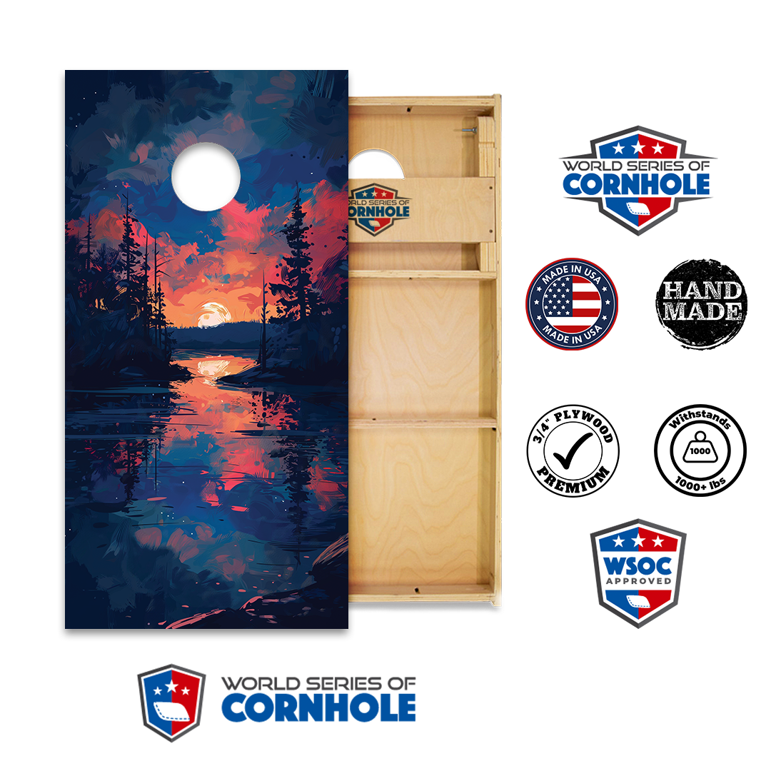 World Series of Cornhole Official 2' x 4' Professional Cornhole Board Runway 2402P - National Park - Acadia