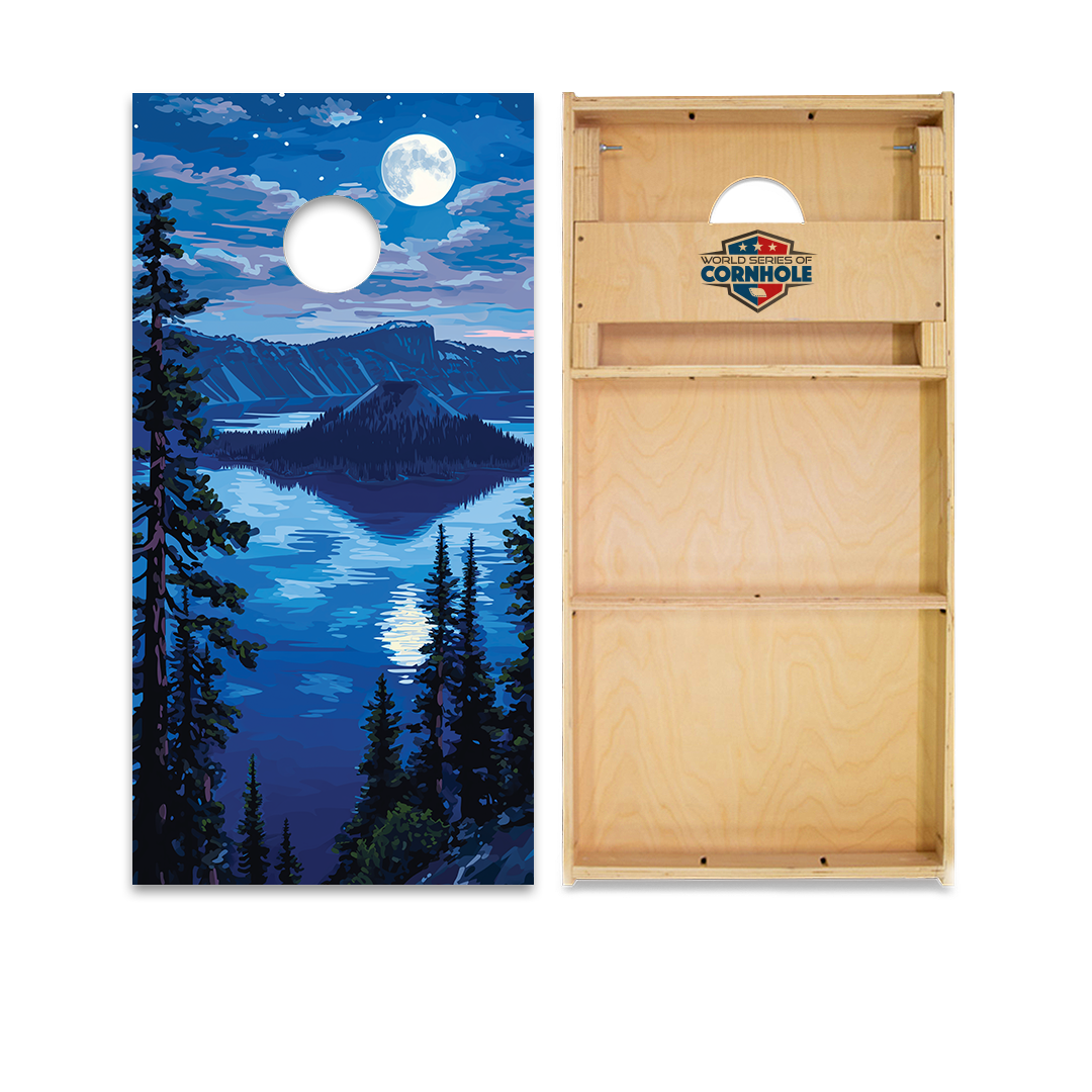 World Series of Cornhole Official 2' x 4' Professional Cornhole Board Runway 2402P - National Park - Crater Lake