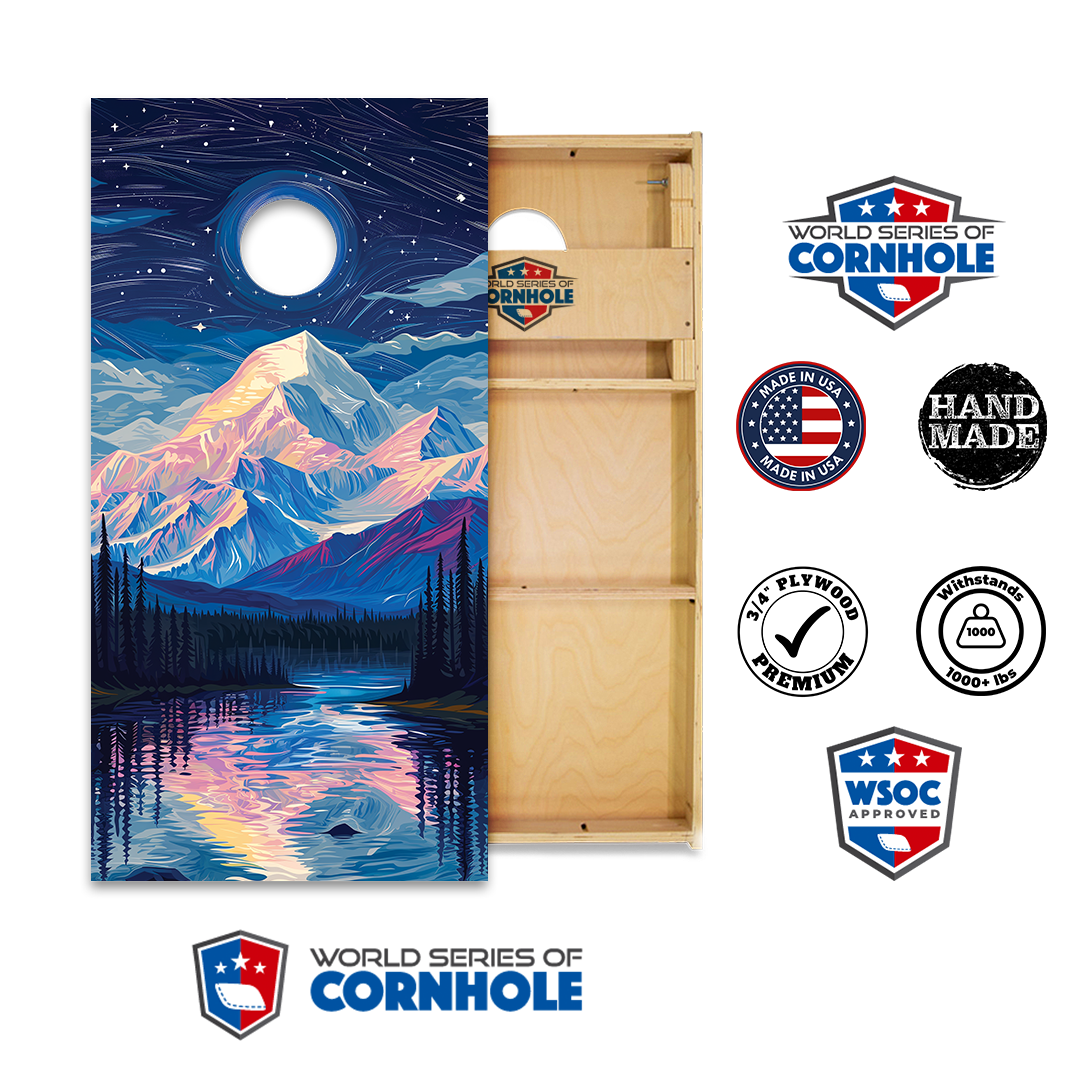 World Series of Cornhole Official 2' x 4' Professional Cornhole Board Runway 2402P - National Park - Denali