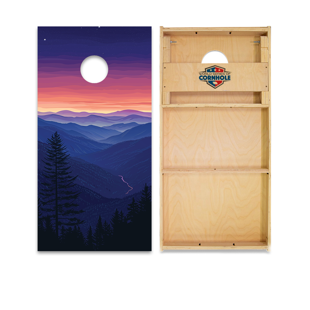 World Series of Cornhole Official 2' x 4' Professional Cornhole Board Runway 2402P - National Park -  The Great Smokey Mountains