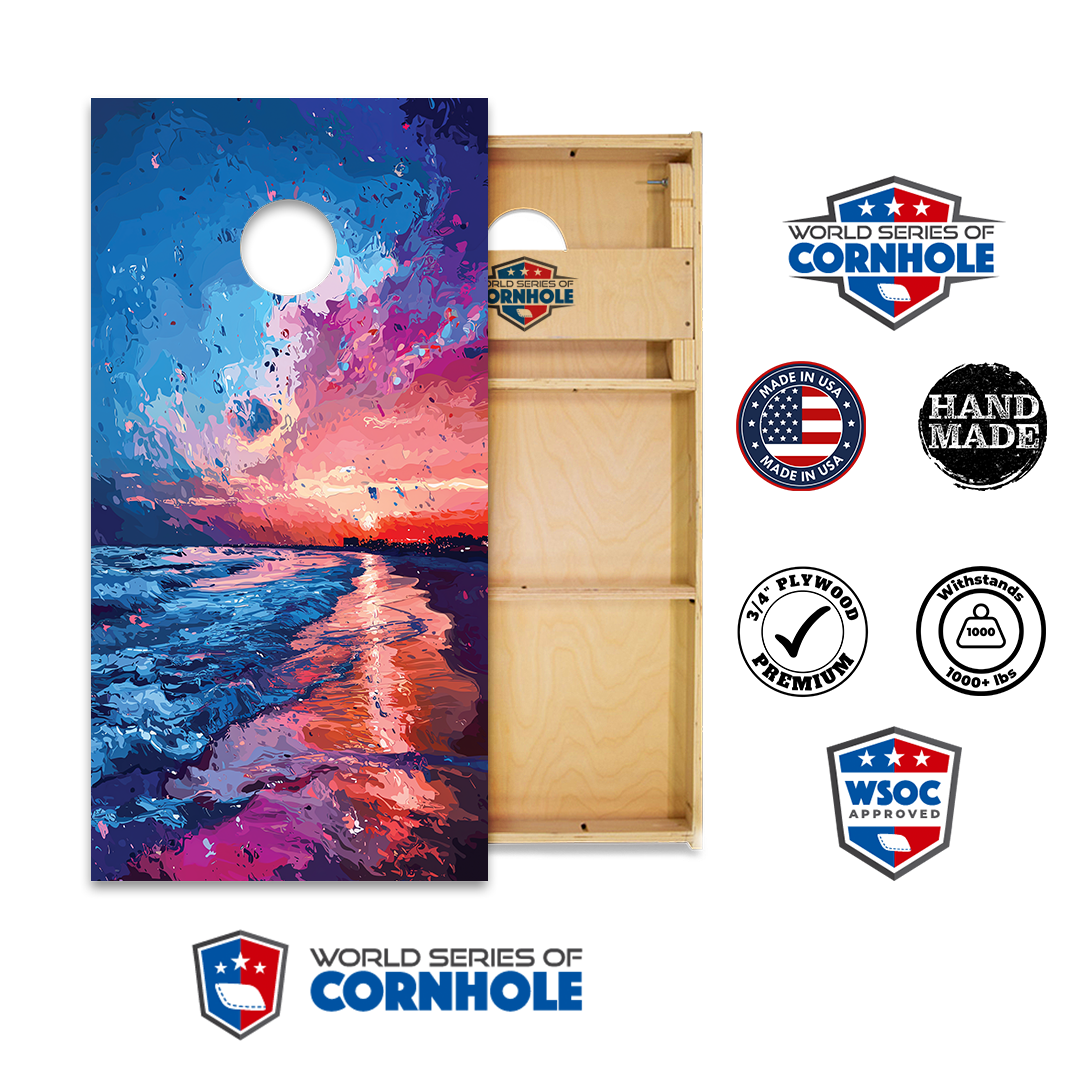 World Series of Cornhole Official 2' x 4' Professional Cornhole Board Runway 2402P - National Park - Gulf Shores