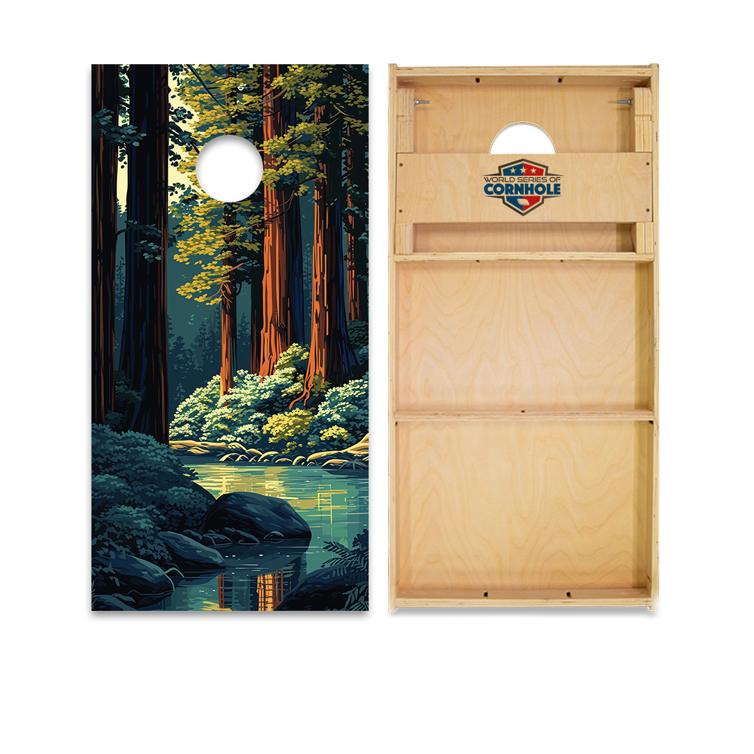 World Series of Cornhole Official 2' x 4' Professional Cornhole Board Runway 2402P - National Park - Redwoods