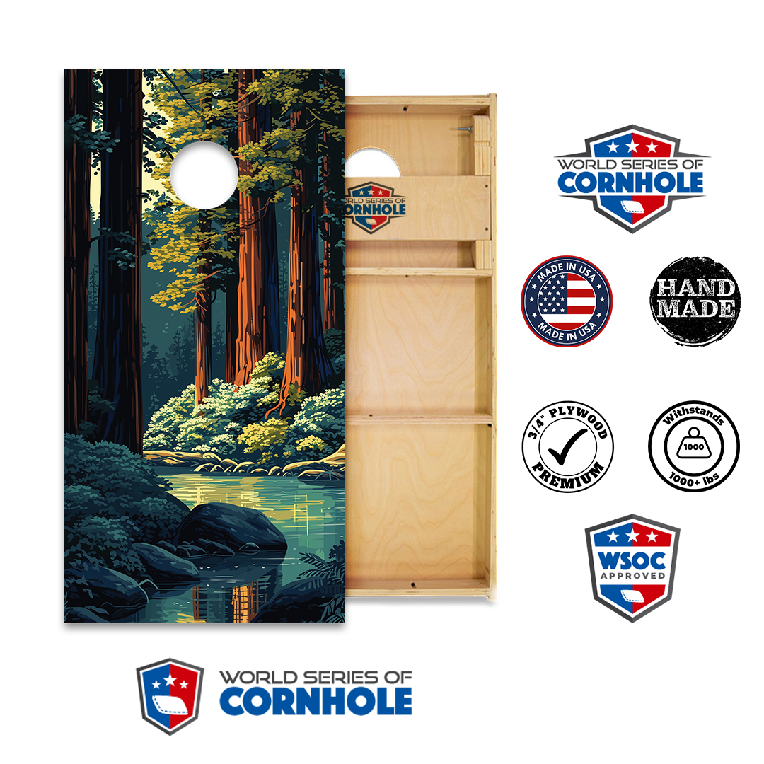 World Series of Cornhole Official 2' x 4' Professional Cornhole Board Runway 2402P - National Park - Redwoods