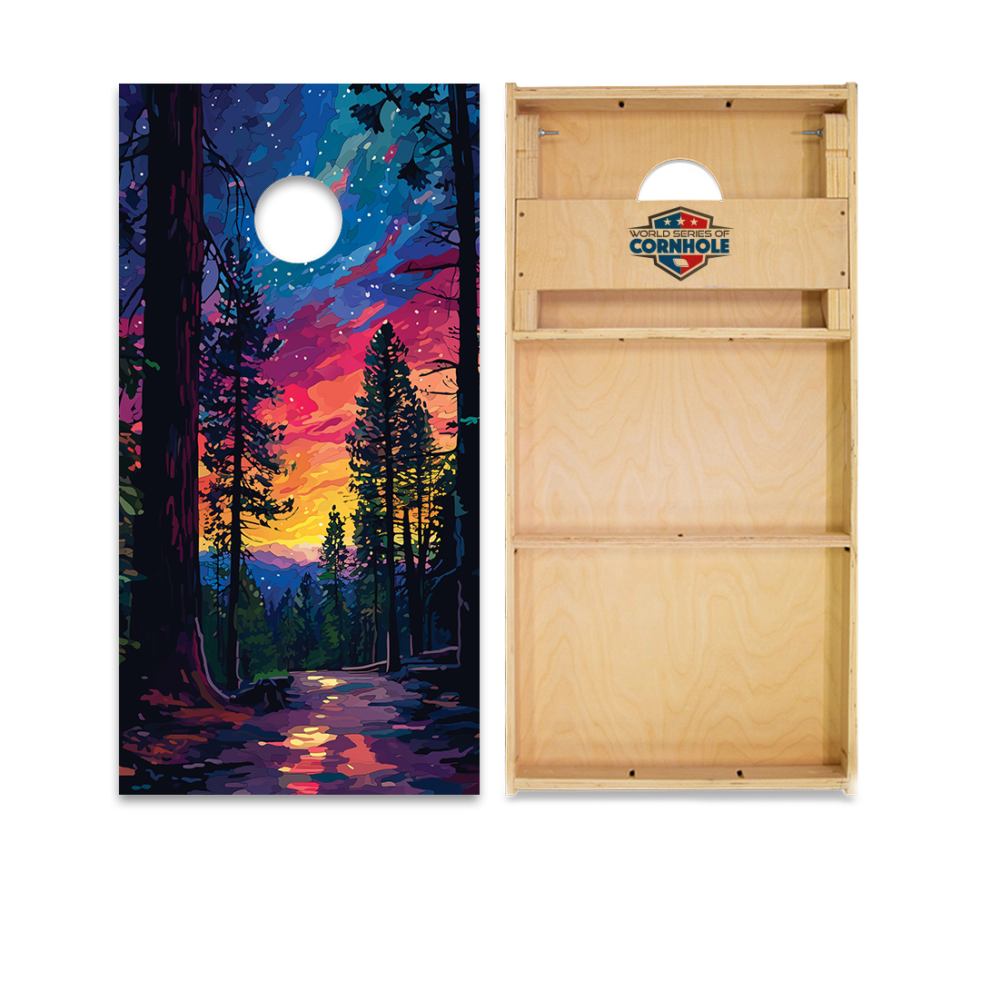 World Series of Cornhole Official 2' x 4' Professional Cornhole Board Runway 2402P - National Park - Sequoia