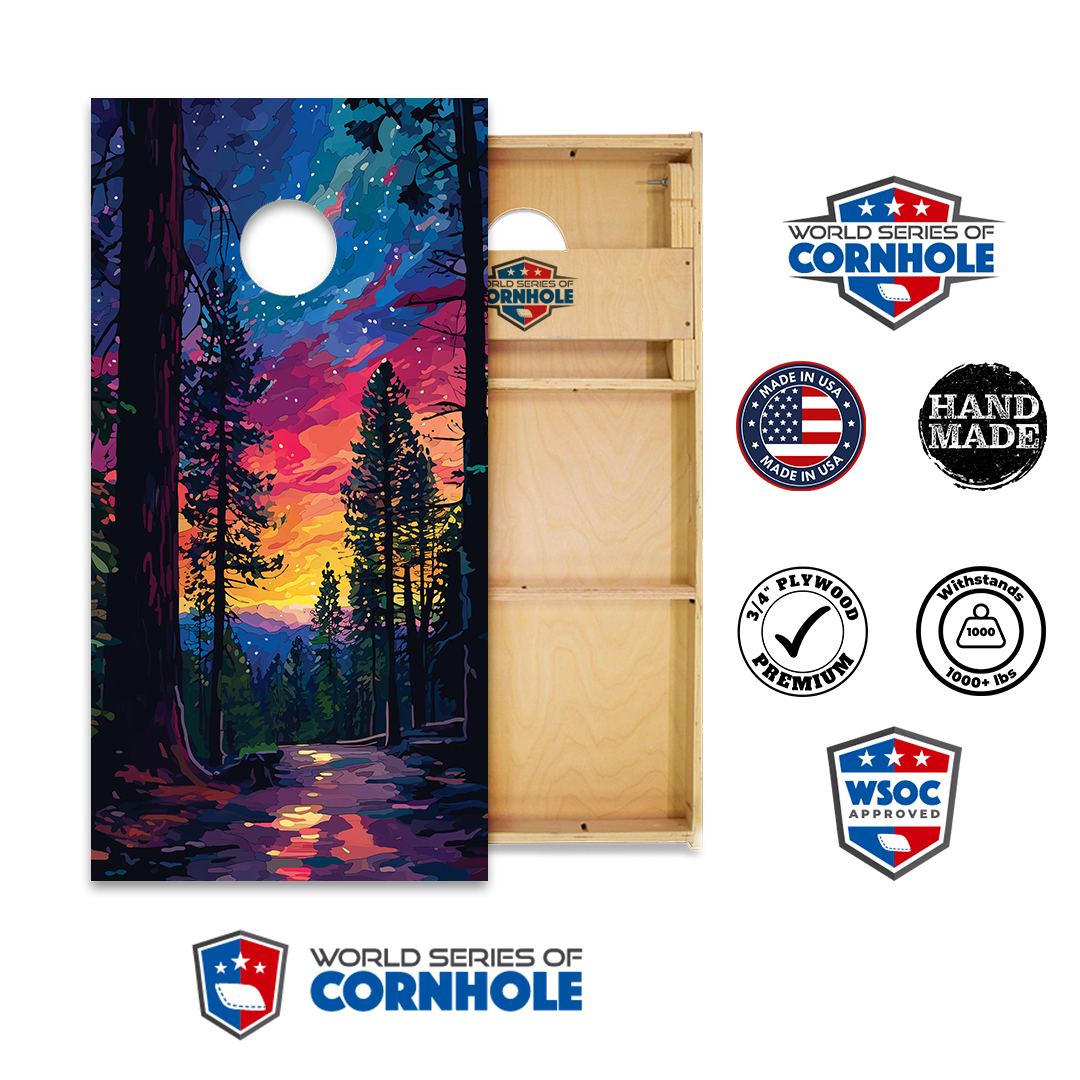 World Series of Cornhole Official 2' x 4' Professional Cornhole Board Runway 2402P - National Park - Sequoia