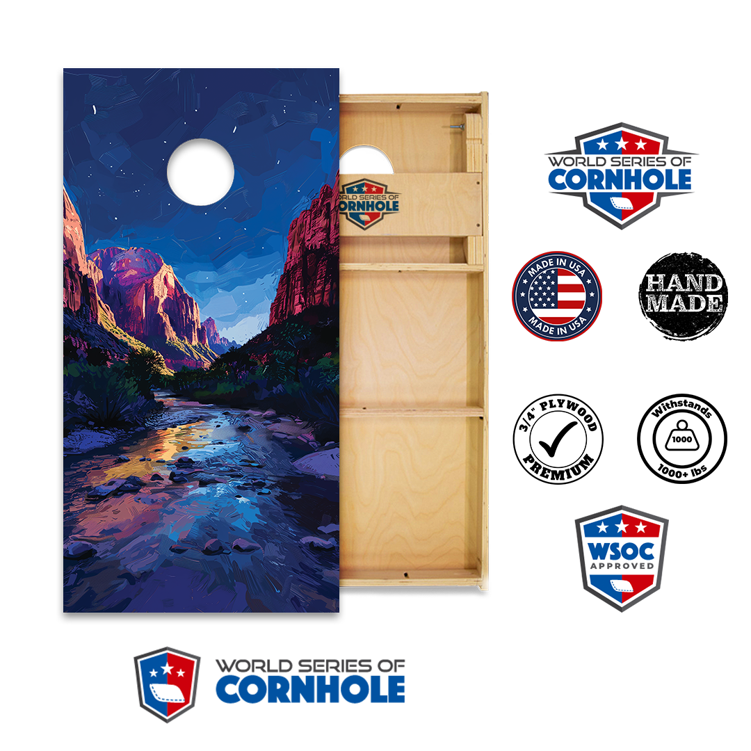 World Series of Cornhole Official 2' x 4' Professional Cornhole Board Runway 2402P - National Park - Zion