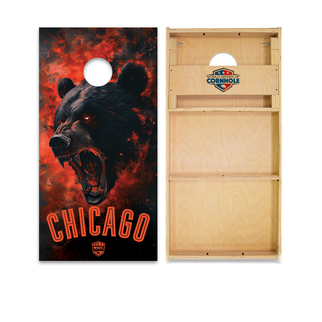 World Series of Cornhole Official 2' x 4' Professional Cornhole Board Runway 2402P - Chicago Bears