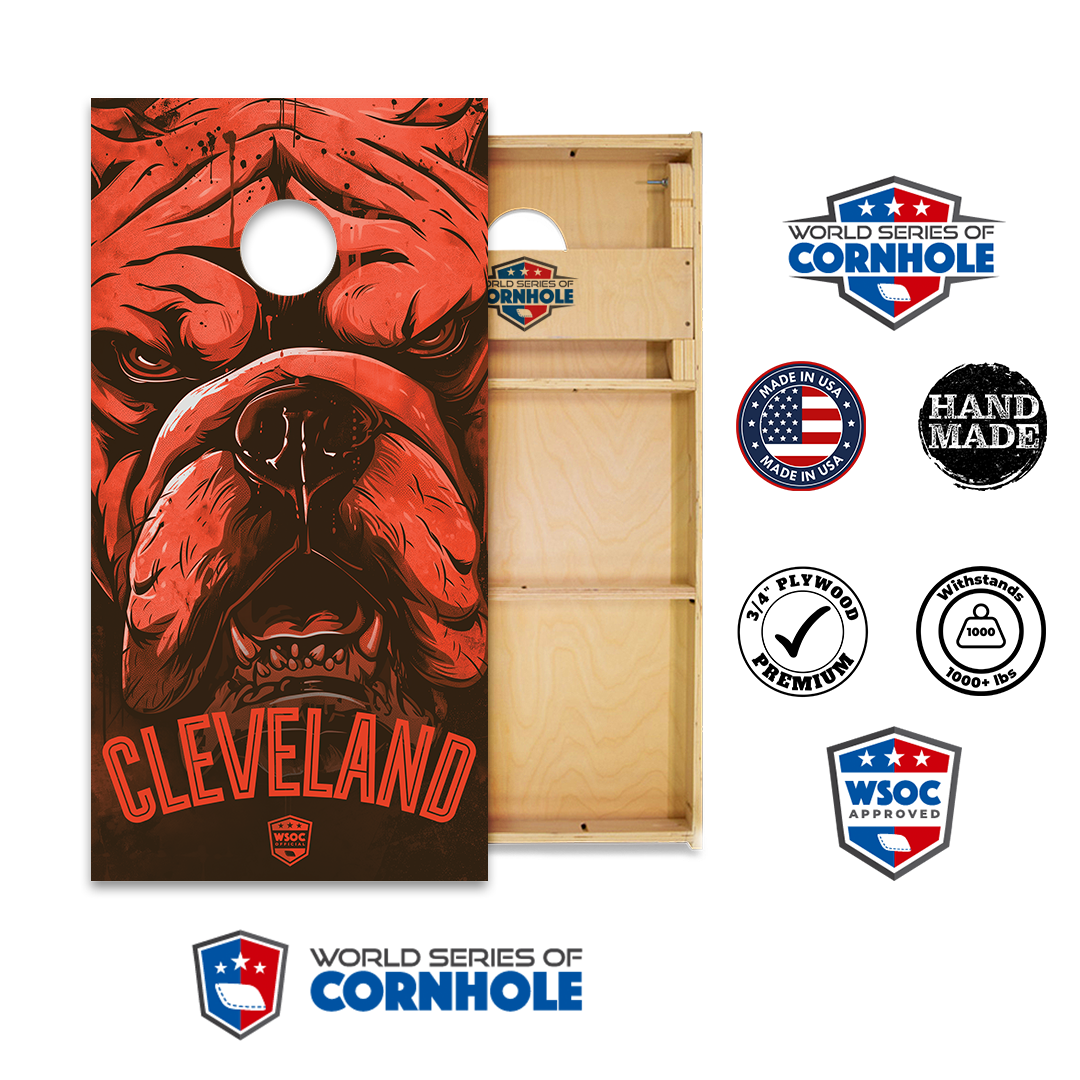 World Series of Cornhole Official 2' x 4' Professional Cornhole Board Runway 2402P - Cleveland Browns