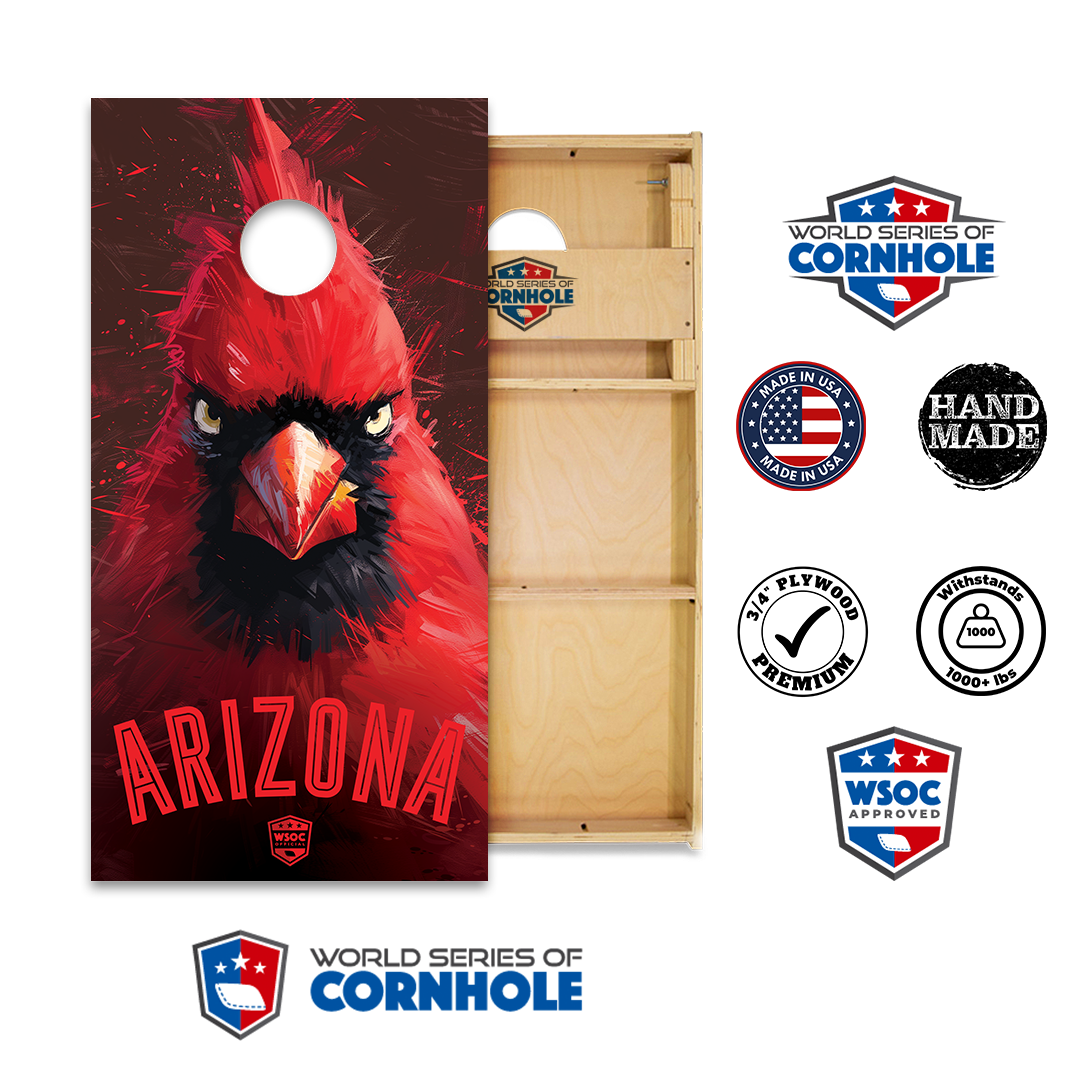 World Series of Cornhole Official 2' x 4' Professional Cornhole Board Runway 2402P - Arizona Cardinals