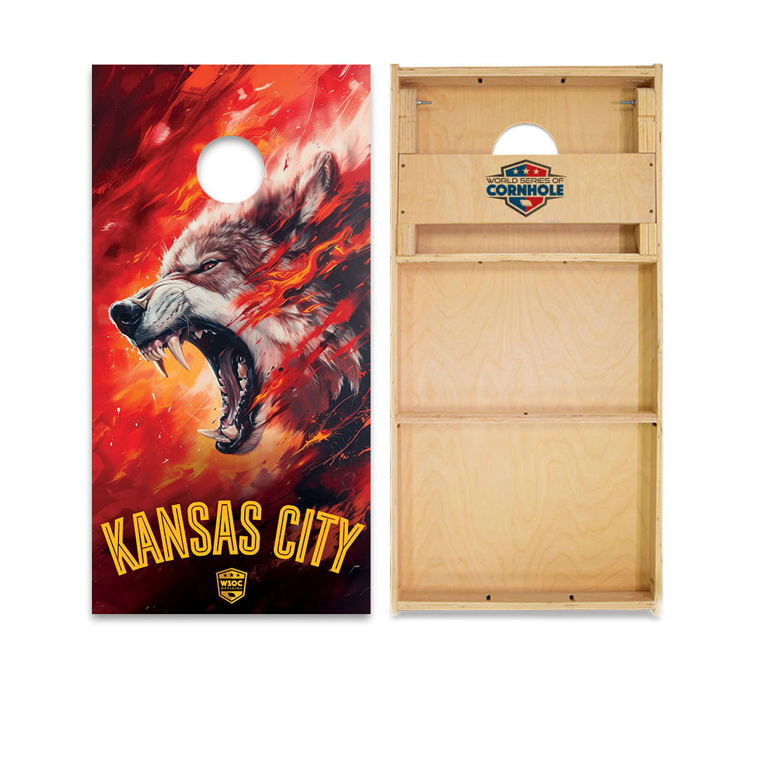 World Series of Cornhole Official 2' x 4' Professional Cornhole Board Runway 2402P - Kansas City Chiefs