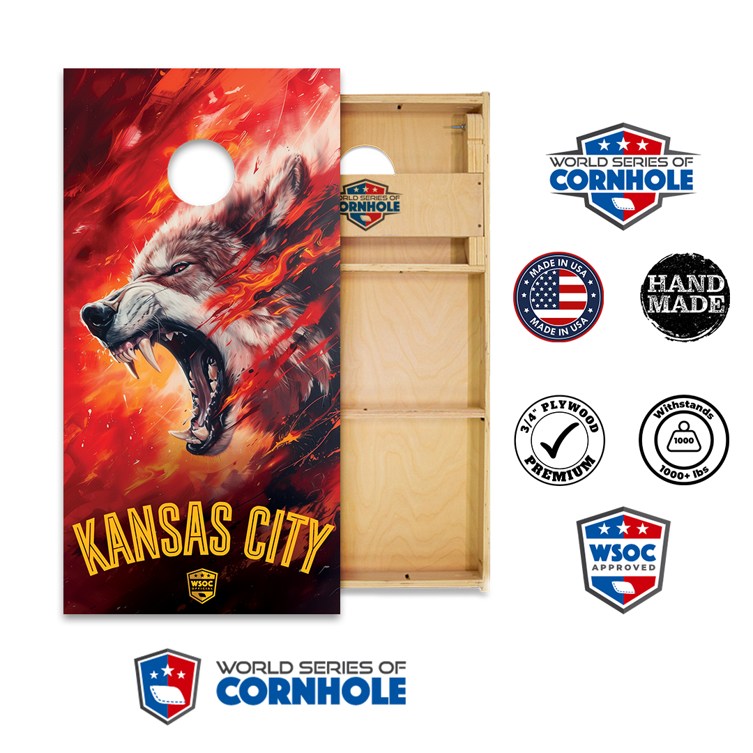World Series of Cornhole Official 2' x 4' Professional Cornhole Board Runway 2402P - Kansas City Chiefs