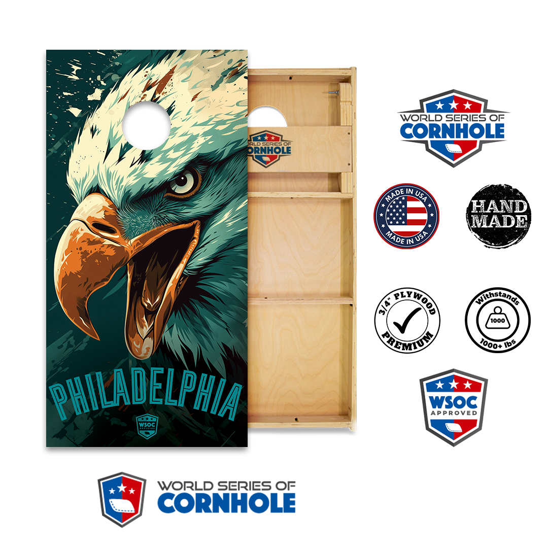 World Series of Cornhole Official 2' x 4' Professional Cornhole Board Runway 2402P - Philadelphia Eagles