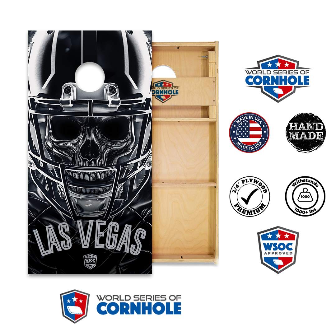 World Series of Cornhole Official 2' x 4' Professional Cornhole Board Runway 2402P - Las Vegas Raiders