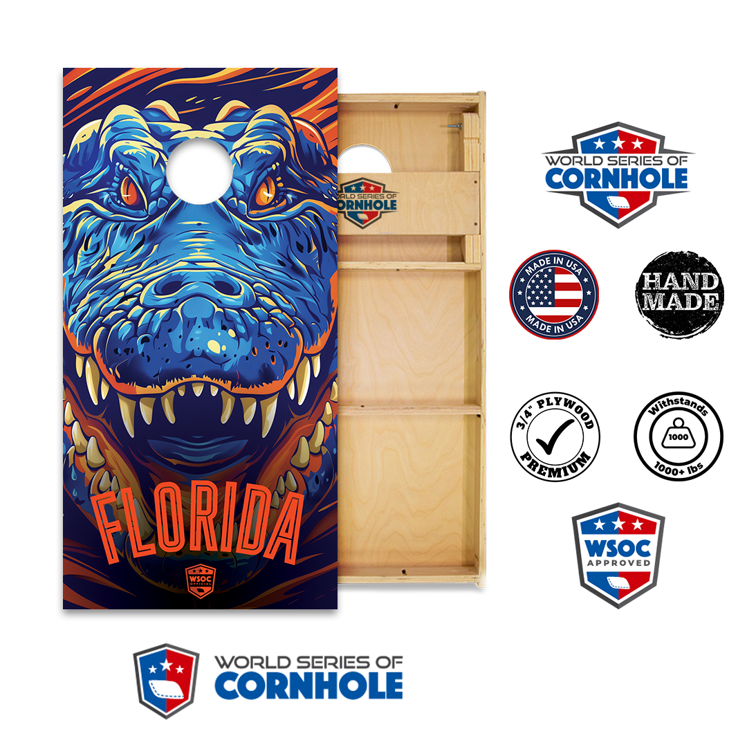 World Series of Cornhole Official 2' x 4' Professional Cornhole Board Runway 2402P - Florida Gators