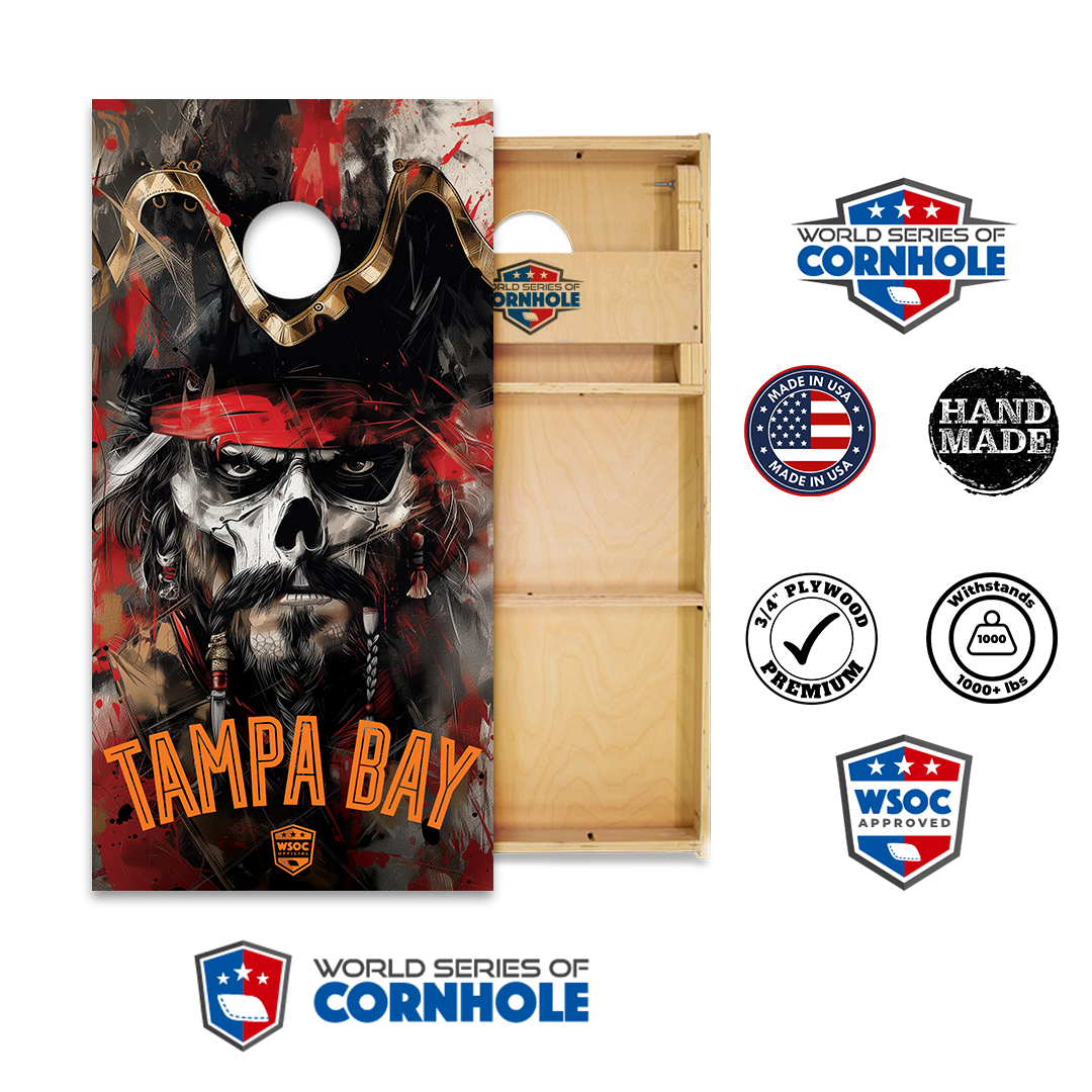 World Series of Cornhole Official 2' x 4' Professional Cornhole Board Runway 2402P - Tampa Bay Buccaneers