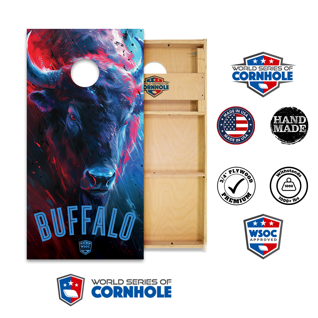 World Series of Cornhole Official 2' x 4' Professional Cornhole Board Runway 2402P - Buffalo Bills