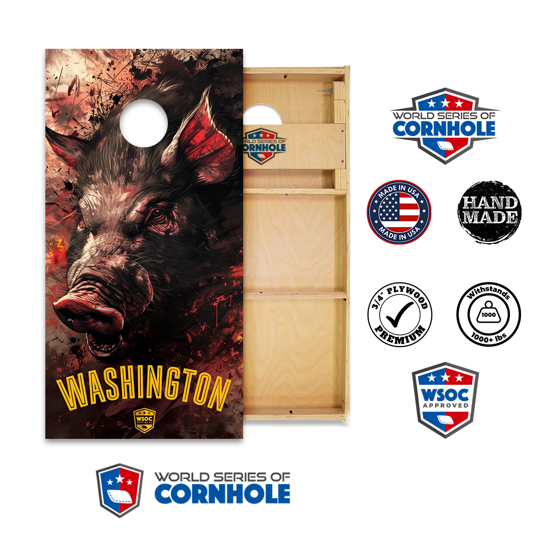 World Series of Cornhole Official 2' x 4' Professional Cornhole Board Runway 2402P - Washington