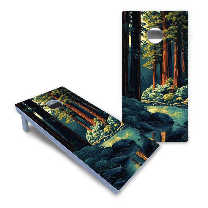 World Series of Cornhole Board Official All-Weather - Redwood Forest National Park at Night