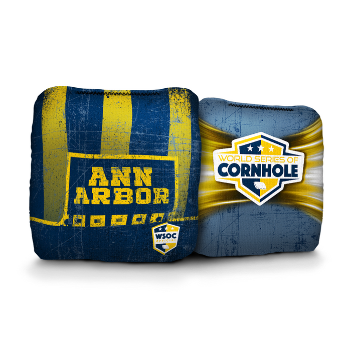 Michigan Wolverines Ann Arbor - 6 Inch WSOC Official Pro Cornhole Bags