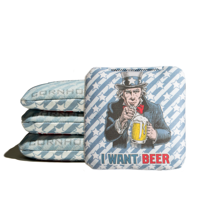 I Want Beer - 6 Inch WSOC Official Pro Cornhole Bags
