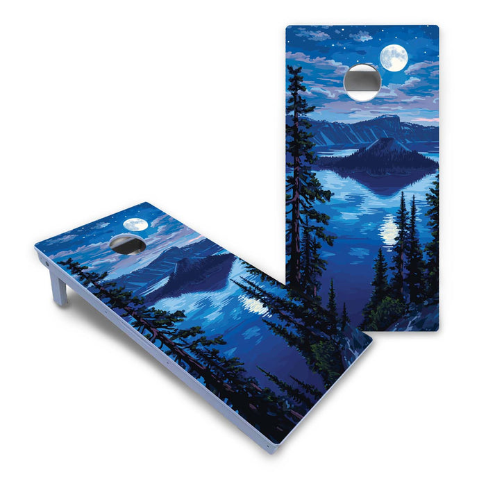 World Series of Cornhole Board Official All-Weather - Crater Lake National Park at Night