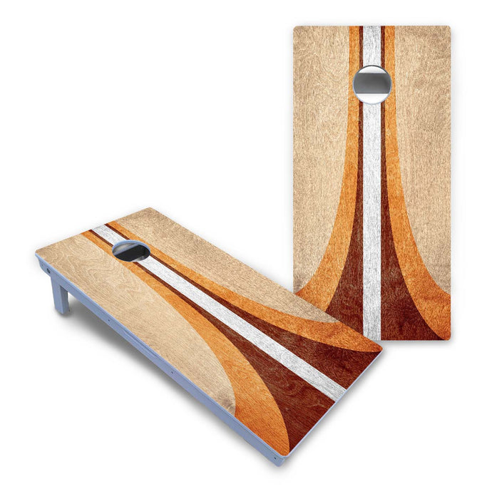 World Series of Cornhole Board Official All-Weather - Vintage Curved Stripes