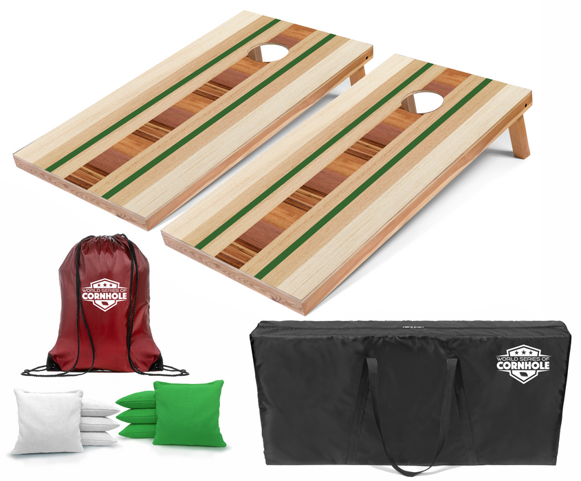 World Series of Cornhole Recreational Cornhole Set - Sierra Surfboard Boards with White and Kelly Green Bags