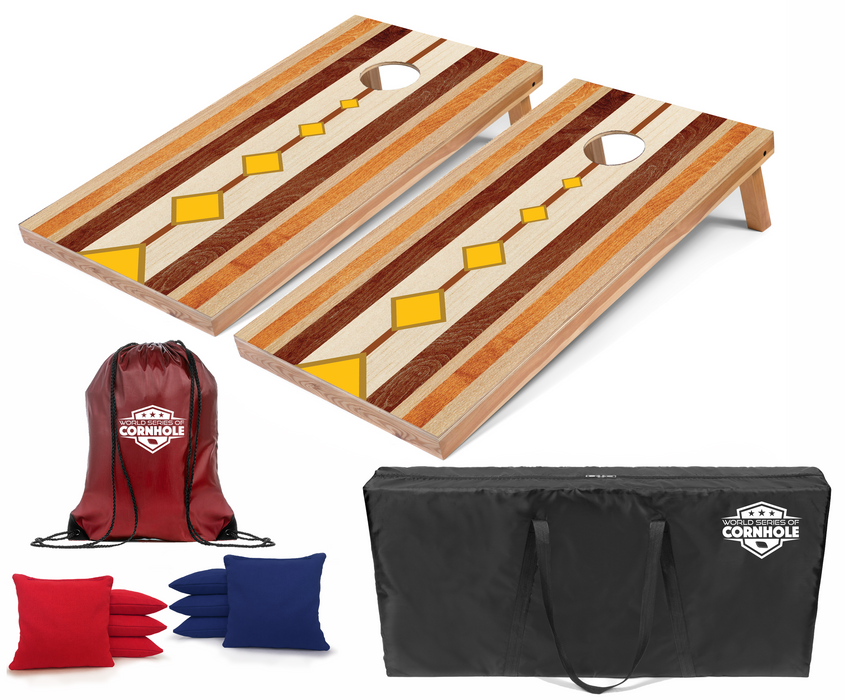 World Series of Cornhole Recreational Cornhole Set - Dover Surfboard Boards with Red and Royal Blue Bags