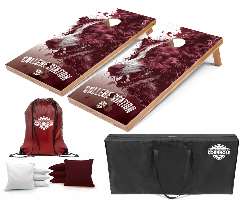 World Series of Cornhole Recreational Cornhole Set - Texas A&M Aggies Boards with White and Maroon Bags