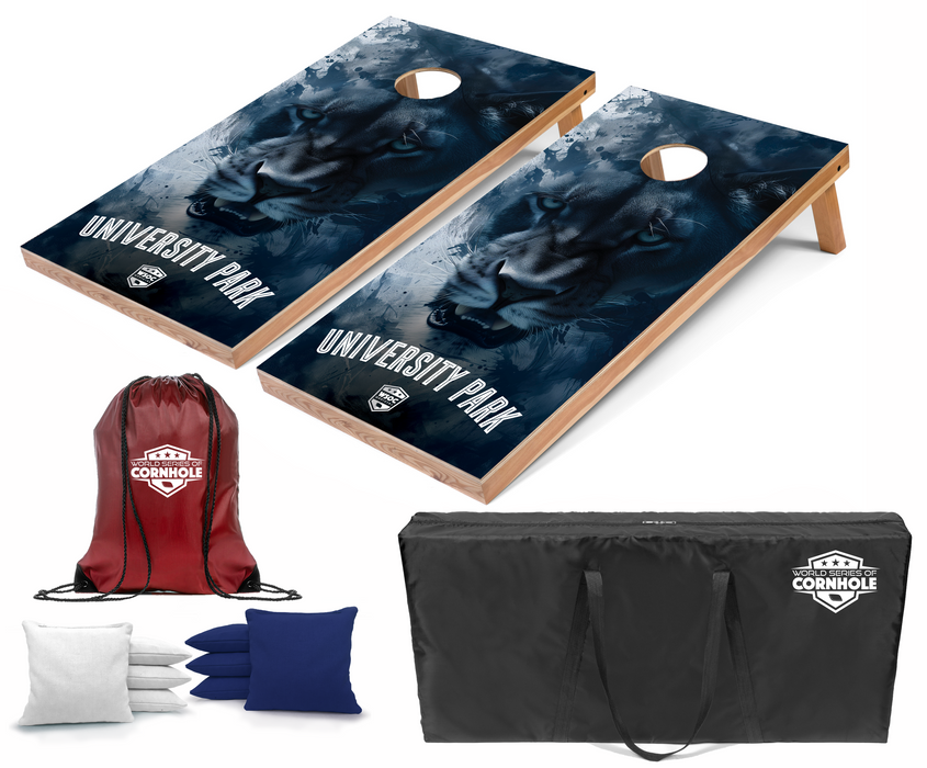 World Series of Cornhole Recreational Cornhole Set - Penn State Nittany Lions Boards with White and Blue Bags