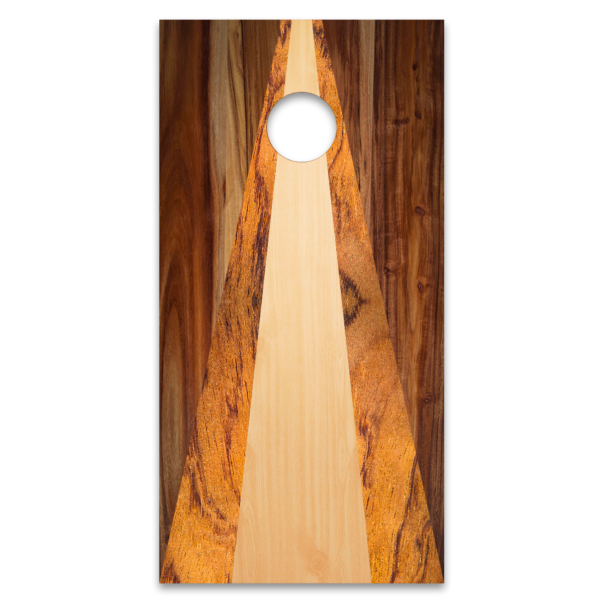 World Series of Cornhole Official 2' x 4' Professional Cornhole Board Runway 2402P - Custom Natural Wood Triangle